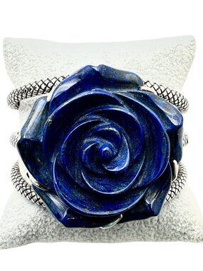 Rare Andrea Candela Diamond Lapis Lazuli 18K Gold & Sterling Silver Bracelet